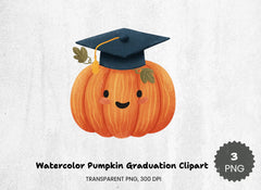 Pumpkin Graduation Clipart Bundle - CraftNest - Digital Crafting and Art