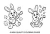 Cute Bunny Playing Banjo Coloring Books