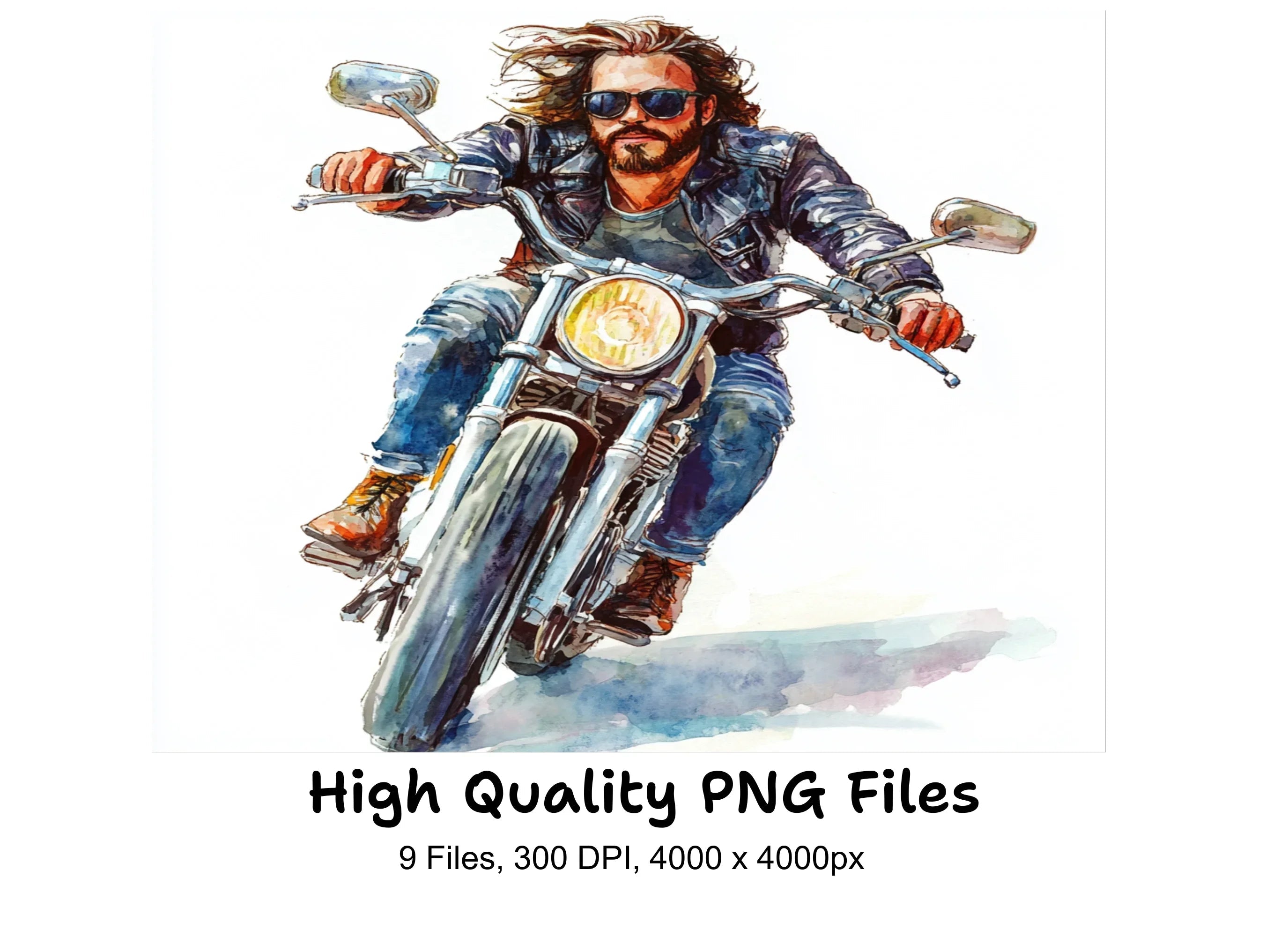 Cool Motorcycle Riders Clipart Bundle