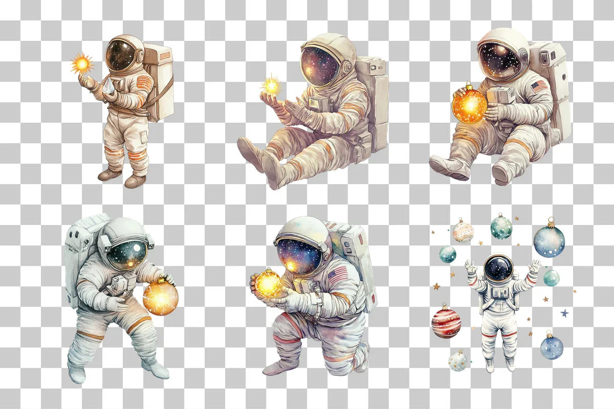 Astronauts & Christmas Art Clipart Bundle - CraftNest - Digital Crafting and Art