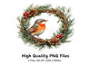 Winter Robin Wreath Clipart Bundle