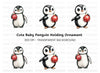 Cute Christmas Penguin Clipart Bundle