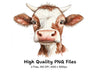 Realistic Cow Faces Clipart Bundle