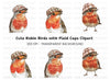 Three Robins in Plaid Flat Caps Clipart Bundle