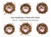 Cute Hedgehogs in Nests with Hearts Clipart Bundle