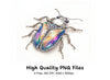 Colorful Rhinestone Beetle Clipart Bundle