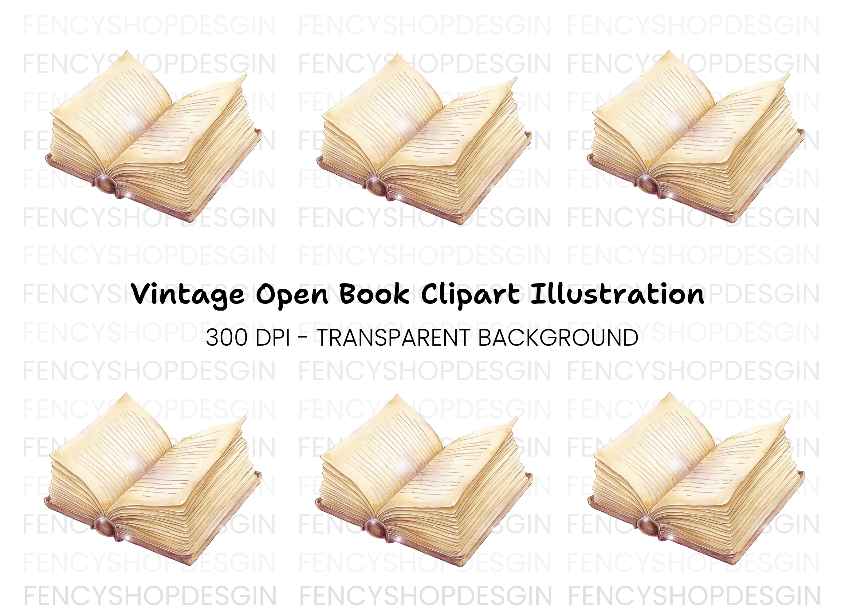 Vintage Book Illustration Clipart Bundle