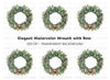 Elegant Holly Wreath Clipart Bundle