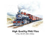 Vintage Steam Train Clipart Bundle