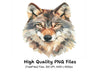 White Wolf Head Clipart Bundle