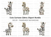 Cute Zebra Clipart Bundle