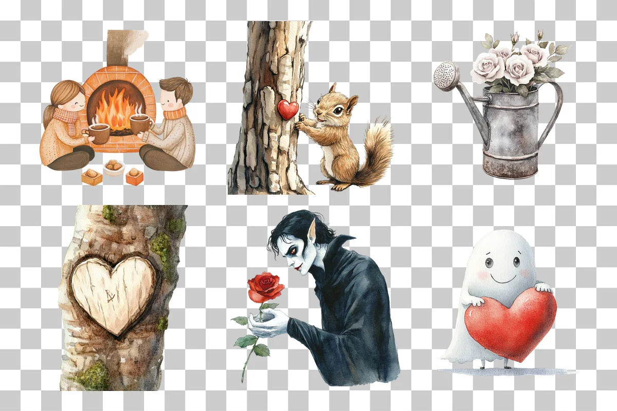 Romantic Autumn & Gothic Halloween Clipart Bundle - CraftNest - Digital Crafting and Art