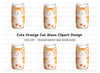 Cute Orange Cat Tumbler Clipart Bundle