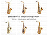 Vintage Saxophone Musical Instrument Clipart Bundle