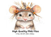 Boho Baby Mouse Clipart Bundle