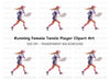 Dynamic Female Tennis Player Clipart Bundle