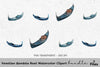 Venetian Gondola Boat Clipart Bundle