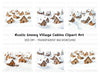 Rustic Winter Village Clipart Bundle