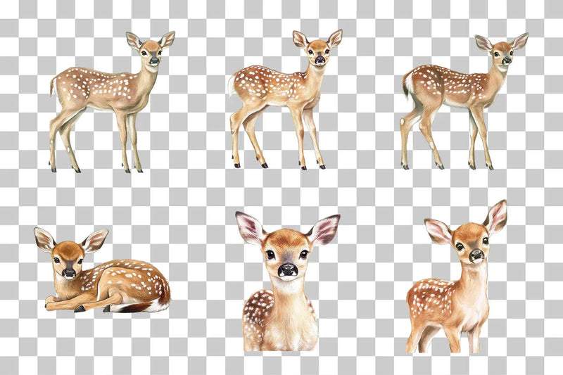 Deer Fawn Woodland Animal Clipart Bundle - CraftNest - Digital Crafting and Art