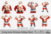 Strong Santa Christmas Holiday Clipart Bundle