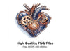 Steampunk Heart Clipart Bundle