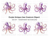 Purple Octopus Clipart Bundle
