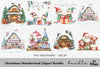 Christmas Elves Fireplace Clipart Bundle