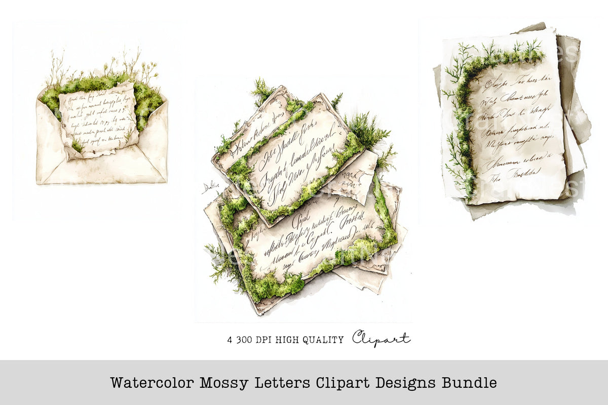 Mossy Letters Designs Clipart Bundle