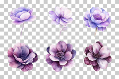 Purple Abstract Flower Clipart Bundle - CraftNest - Digital Crafting and Art