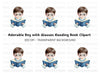Cute Boy Reading Book Clipart Bundle