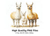 Cute Llama Family Clipart Bundle
