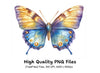 Elegant Blue and Gold Butterfly Clipart Bundle