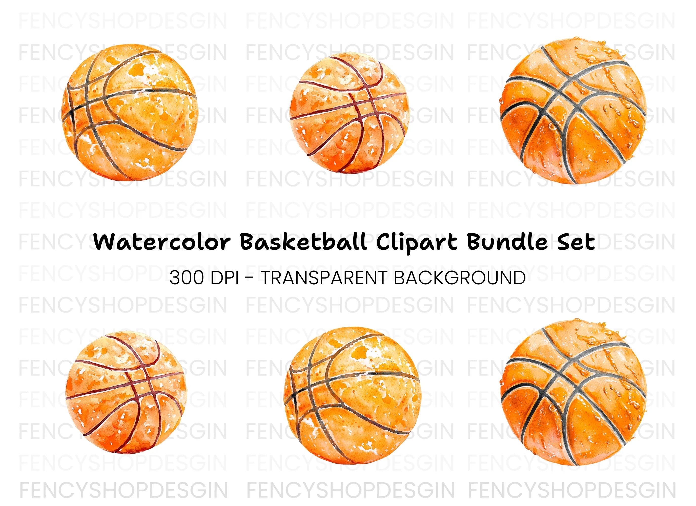 Dynamic Basketballs Clipart Bundle