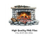 Cozy Fireplace Clipart Bundle