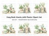 Stack of Books with Plants Clipart Bundle