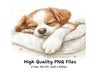 Cute Sleeping Puppies Clipart Bundle