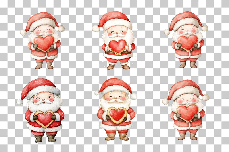 Santa Claus Heart Clipart Bundle - CraftNest - Digital Crafting and Art