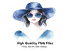 Stylish Girls Portrait Clipart Bundle