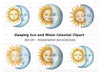 Pastel Sun and Moon Clipart Bundle
