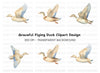 Flying White Ducks Clipart Bundle