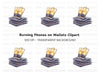 Fiery Tarot Cards Stack Clipart Bundle
