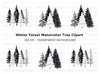 Monochrome Christmas Tree Clipart Bundle