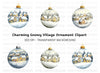 Winter Village Christmas Ornament Clipart Bundle