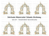 Ornate Islamic Arch with Lanterns Clipart Bundle