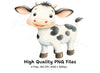 Cute Baby Cow Clipart Bundle