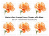 Vibrant Orange Flower Clipart Bundle