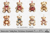 Teddy Bear Christmas Ornaments Clipart Bundle