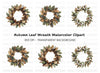 Autumn Leaf Wreaths Clipart Bundle