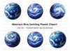Blue Swirling Abstract Planet Clipart Bundle