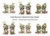 Cute Raccoon Leaf Hats Clipart Bundle